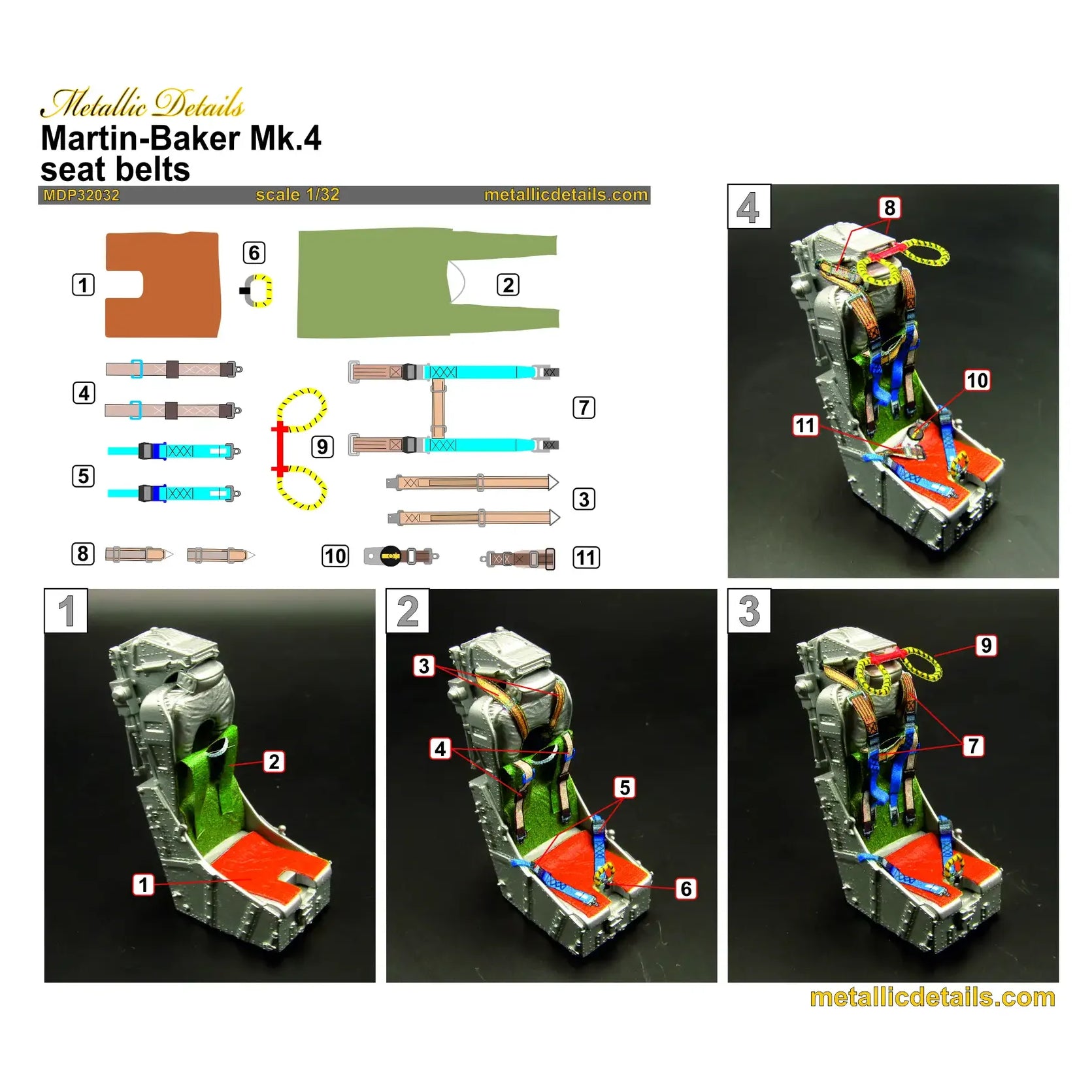 Martin-Baker Mk.4 ejection seat Scale 1:32 Metallic Details MDR3261