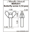 Butterfly screw 3 Scale 1:35 Metallic Details MDR3511