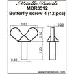 Butterfly screw 4 Scale 1:35 Metallic Details MDR3512