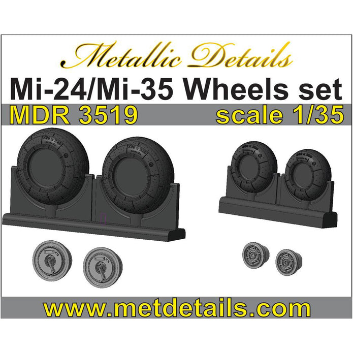 Mil Mi-24/Mi-35, Wheels set Scale 1:35 Metallic Details MDR3519