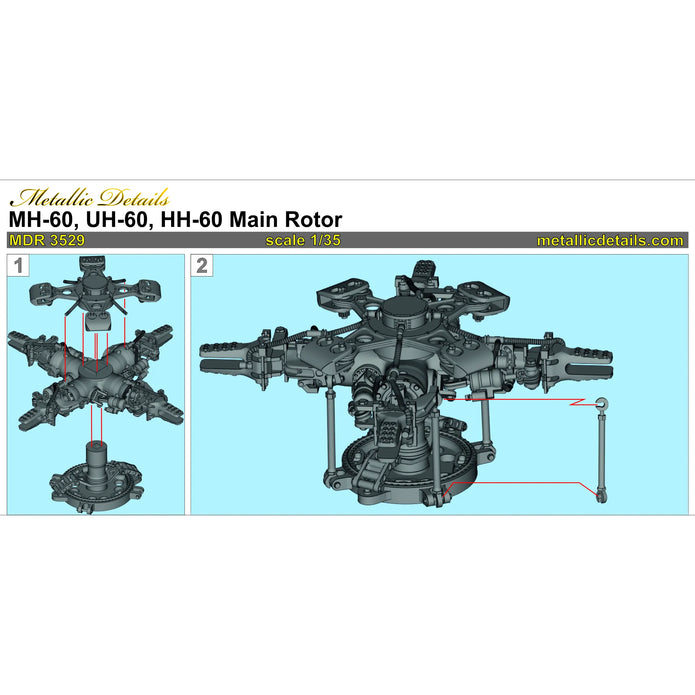 Sikorsky MH-60, UH-60, HH-60 Main rotor Scale 1:35 Metallic Details MDR3529