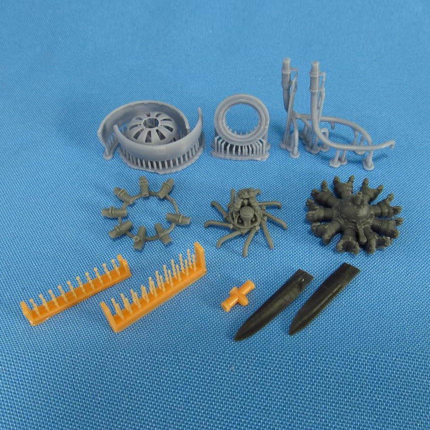Junkers W,34, Detailing set Engine (3D-Printed) Scale 1:48 (Recommended for kit: MikroMir) Metallic Details MDR48115 - For Model Aircraft Kits