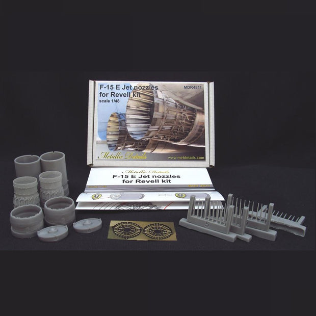 McDonnell F-15 E Strike Eagle, Detailing set Jet Nozzles (Resin) Scale 1:48 (Recommended for kit: Revell) Metallic Details MDR4811 - For Aircraft Model Kits