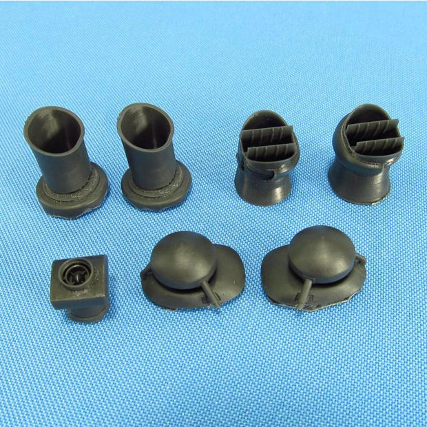 Kamov Ka-50, Detailing set Air Intakes and Exhaust Pipes (Resin) Scale 1:48 (Recommended for kit: Italeri/Revell) Metallic Details MDR48121 - For Helicopter Kit Model