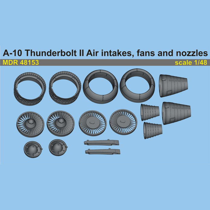 Fairchild Republic A-10 Thunderbolt II, Detailing sets Air Intakes, Fans and Nozzles (3D-Printed) Scale 1:48 (Recommended for kit: HobbyBoss) Metallic Details MDR48153 - For Model Kits Aircraft