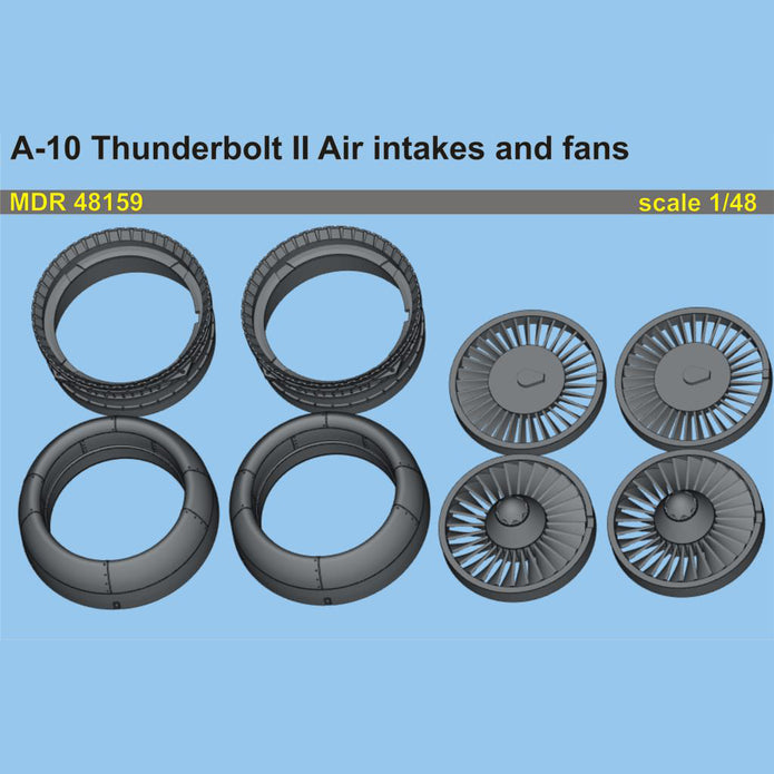 Fairchild Republic A-10 Thunderbolt II, Air Intakes and Fans (3D-Printed) Scale 1:48 (Recommended for kit: HobbyBoss) Metallic Details MDR48159 - For Model Aircraft Kits