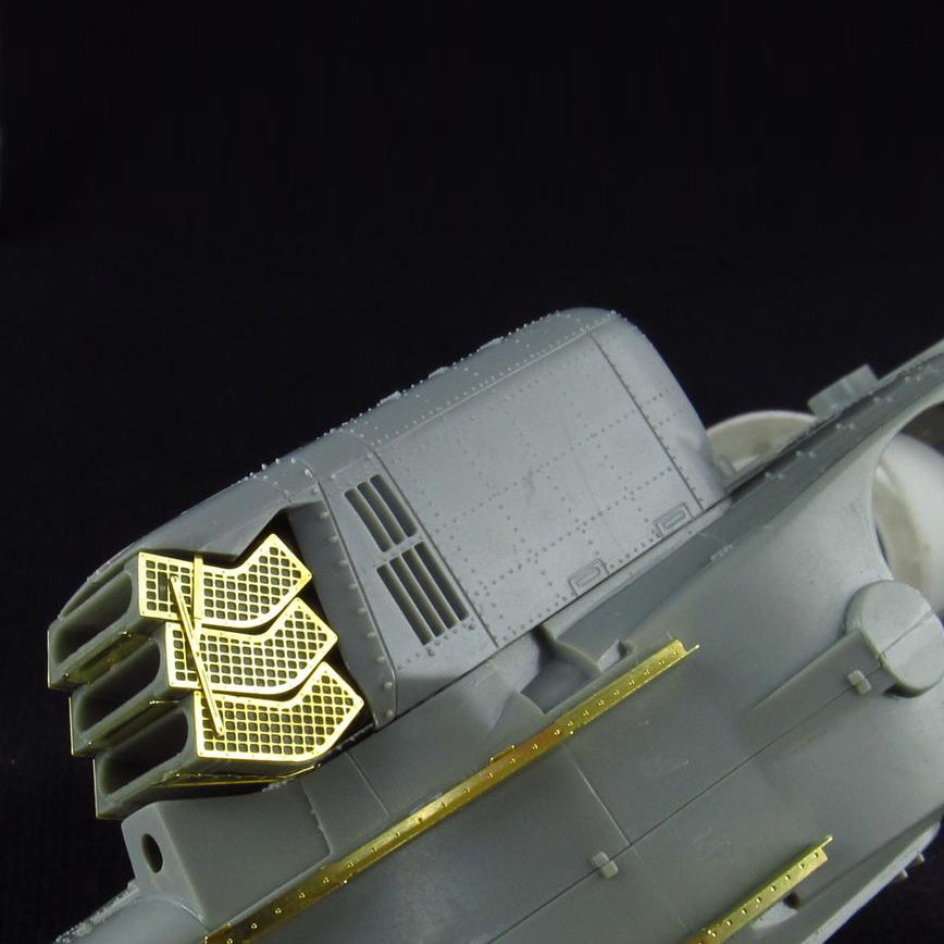 AH-64 Apache LongBow, Detailing set for helicopter model Exterior Details, Jet nozzels, Weapons Scale 1:48 Metallic Details MDR4815