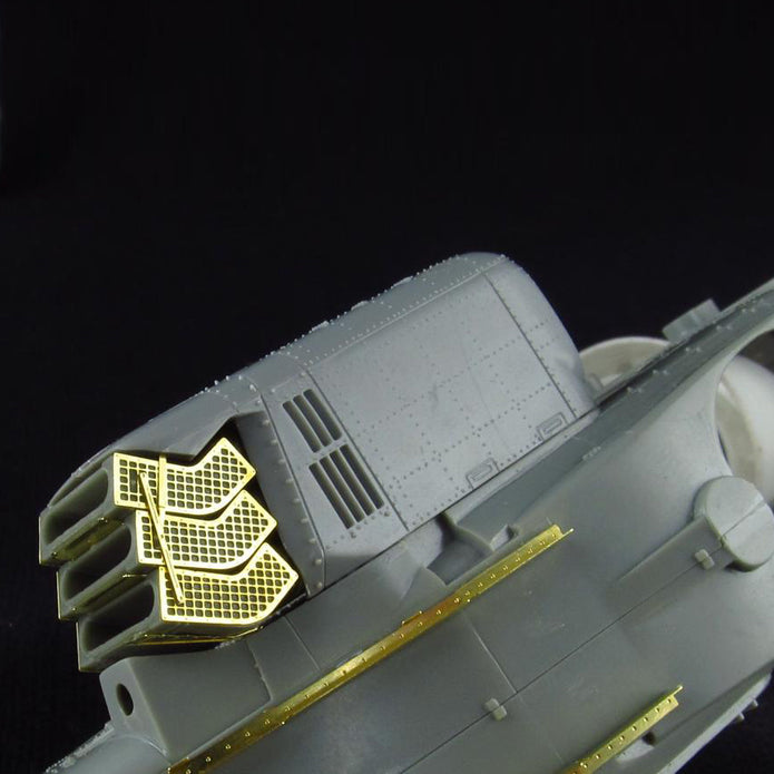 AH-64 Apache LongBow, Detailing set for helicopter model Exterior Details, Jet nozzels, Weapons Scale 1:48 Metallic Details MDR4815