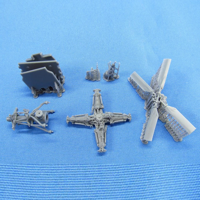 AH-64 Apache helicopter model, Main & Tail Rotors (for Academy, Hasegawa) Scale 1:48 Metallic Details MDR48165