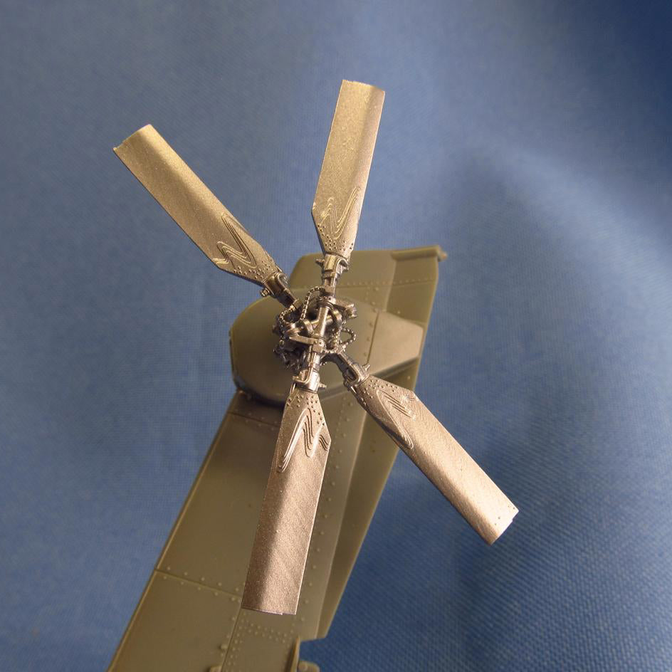 AH-64 Apache helicopter model, Main & Tail Rotors (for Academy, Hasegawa) Scale 1:48 Metallic Details MDR48165