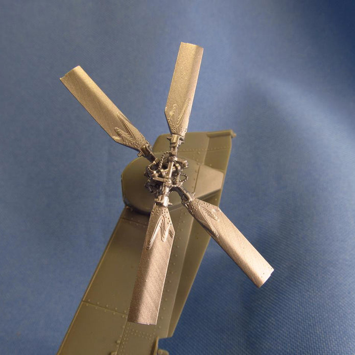 AH-64 Apache helicopter model, Main & Tail Rotors (for Academy, Hasegawa) Scale 1:48 Metallic Details MDR48165