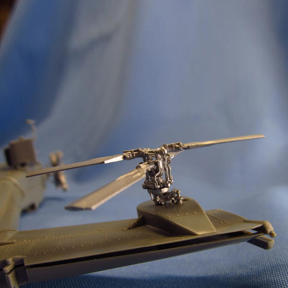 AH-64 Apache helicopter model, Main & Tail Rotors (for Academy, Hasegawa) Scale 1:48 Metallic Details MDR48165