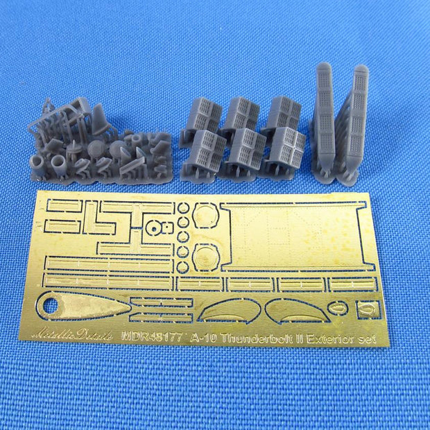Fairchild Republic A-10 Thunderbolt II, Exterior Details set (Photoetch, 3D-Printed) Scale 1:48 (Recommended for kit: HobbyBoss) Metallic Details MDR48177 - For Aircraft Model Kit