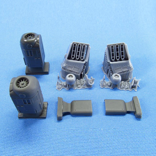 Helicopter AH-64E Apache, Engines Detailing set (Resin, 3D-Printed) Scale 1:48 (Recommended for kit: Hasegawa) Metallic Details MDR48182 - For Model Kits Helicopter