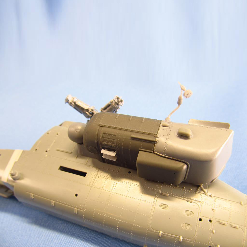 Helicopter AH-64E Apache, Engines Detailing set (Resin, 3D-Printed) Scale 1:48 (Recommended for kit: Hasegawa) Metallic Details MDR48182 - For Model Kits Helicopter