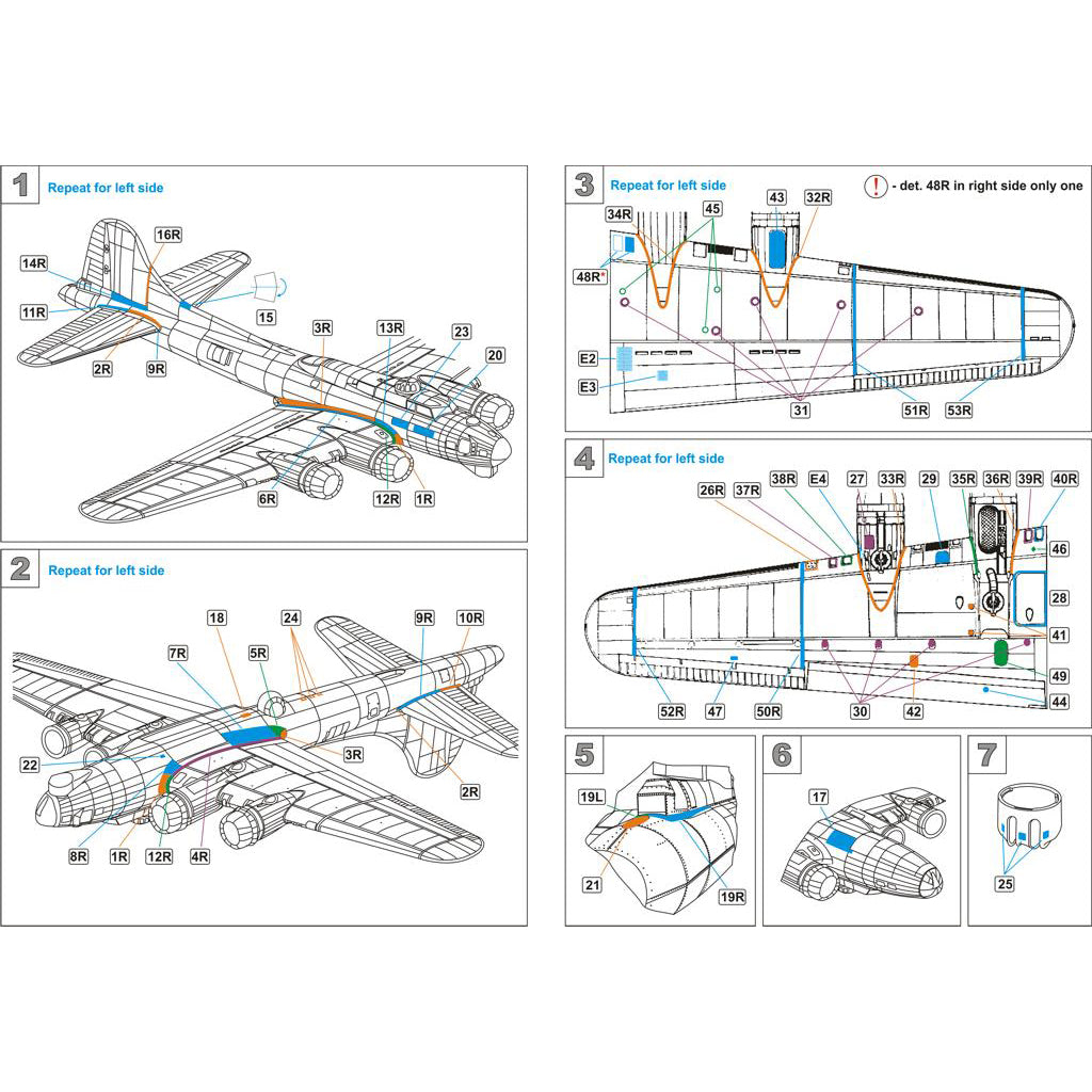 Boeing B-17G Flying Fortress, Exterior part 2 (for Monogram) Scale 1:48 Metallic Details MDR48188