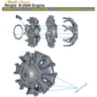 Wright R-2600 Engines Detailing set (3D-Printed) Scale 1:48 Metallic Details MDR48197 - For Model Kits Aircraft