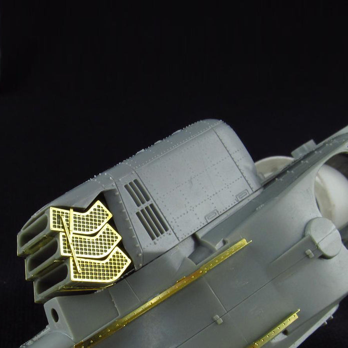 AH-64 Apache helicopter model, Longbow Exhaust Pipes Scale 1:48 Metallic Details MDR4819