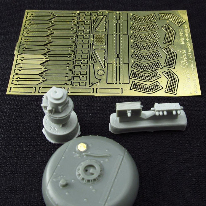AH-64 Apache helicopter model, LongBow Radar Scale 1:48 Metallic Details MDR4820