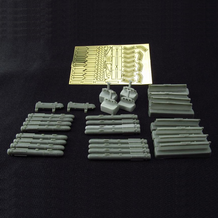 AGM-114 Hellfire (8 long and 8 short Rockets) for detailing of AGM-114 Hellfire for the helicopter model AH-64 Apache Scale 1:48 Metallic Details MDR4821