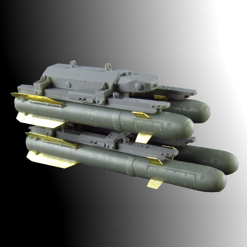AGM-114 Hellfire (8 long and 8 short Rockets) for detailing of AGM-114 Hellfire for the helicopter model AH-64 Apache Scale 1:48 Metallic Details MDR4821