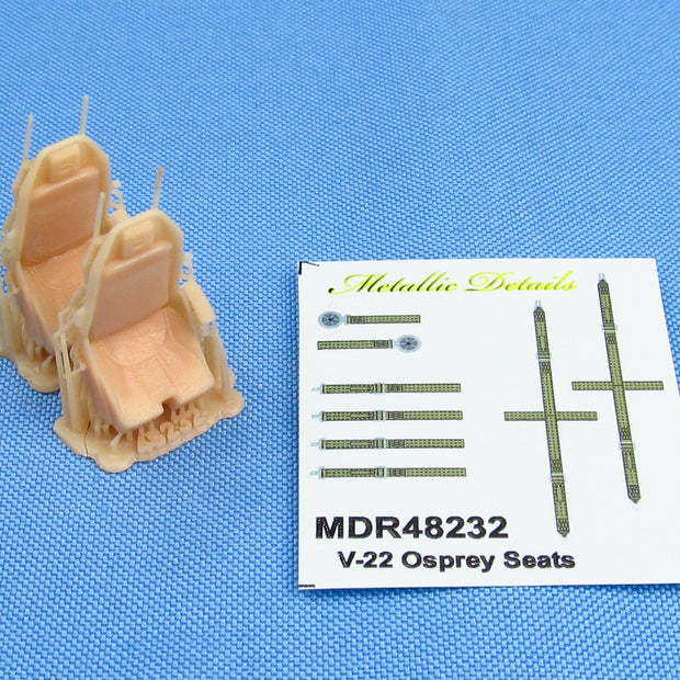 Bell Boeing V-22 Osprey, Seats and Colored Seat Belts (3D-Printed) Scale 1:48 Metallic Details MDR48232 - For Aircraft Models Kits