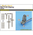 Bell Boeing V-22 Osprey, Seats and Colored Seat Belts (3D-Printed) Scale 1:48 Metallic Details MDR48232 - For Aircraft Models Kits
