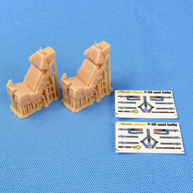 Lockheed-Martin F-35 A Lightning II, Ejection Seats (3D-Printed) Scale 1:48 Metallic Details MDR48244 - For Models Aircraft Kits