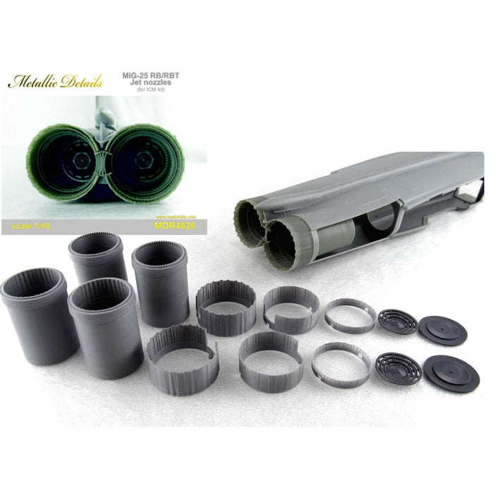 Mikoyan MiG-25 RB/RBT. Jet Nozzles (for ICM) Scale 1:48 Metallic Details MDR4826