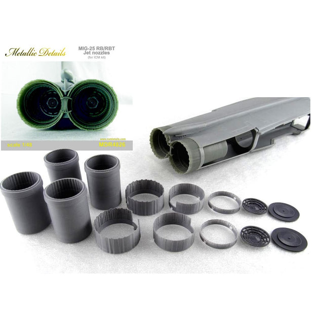 Mikoyan MiG-25 RB/RBT. Jet Nozzles (for ICM) Scale 1:48 Metallic Details MDR4826