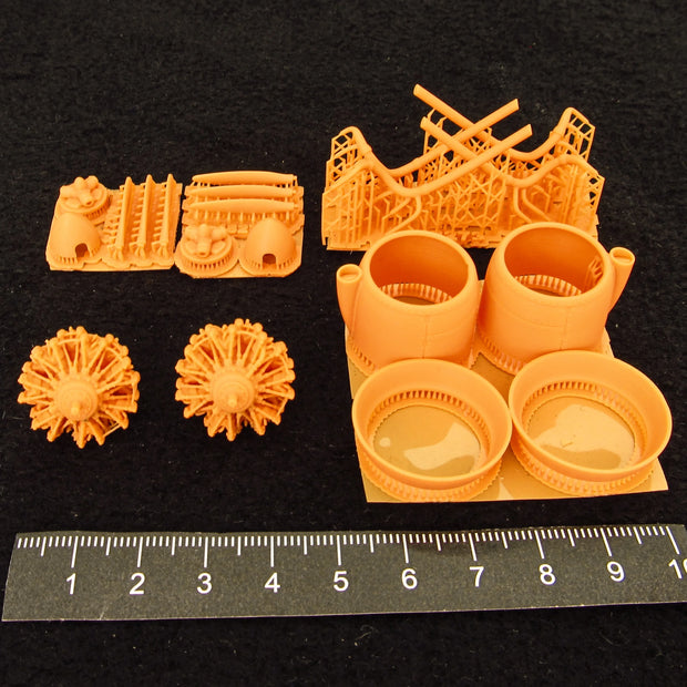 Gotha Go 244B, Cowlings, Propeller and Engines Detailing set (3D-Printed) Scale 1:48 (Recommended for kit: ICM) Metallic Details MDR48273 - For Model Kit Aircraft