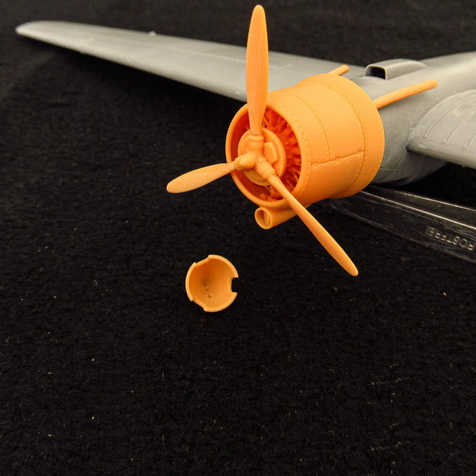 Gotha Go 244B, Cowlings, Propeller and Engines Detailing set (3D-Printed) Scale 1:48 (Recommended for kit: ICM) Metallic Details MDR48273 - For Model Kit Aircraft