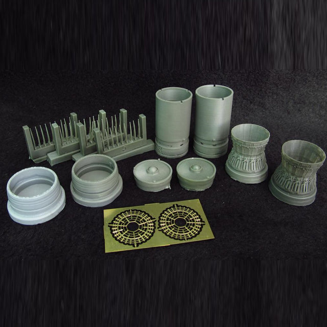 McDonnell-Douglas F-15 Strike Eagle, Jet Nozzles (opened) Detailing set (Resin, Photoetch) Scale 1:48 (Recommended for kit: Revell, Great Wall Hobby) Metallic Details MDR4827 - For Aircraft Models Kits