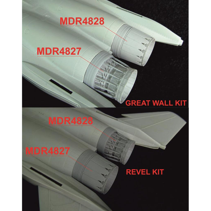 McDonnell-Douglas F-15 Strike Eagle, Jet Nozzles (opened) Detailing set (Resin, Photoetch) Scale 1:48 (Recommended for kit: Revell, Great Wall Hobby) Metallic Details MDR4827 - For Aircraft Models Kits