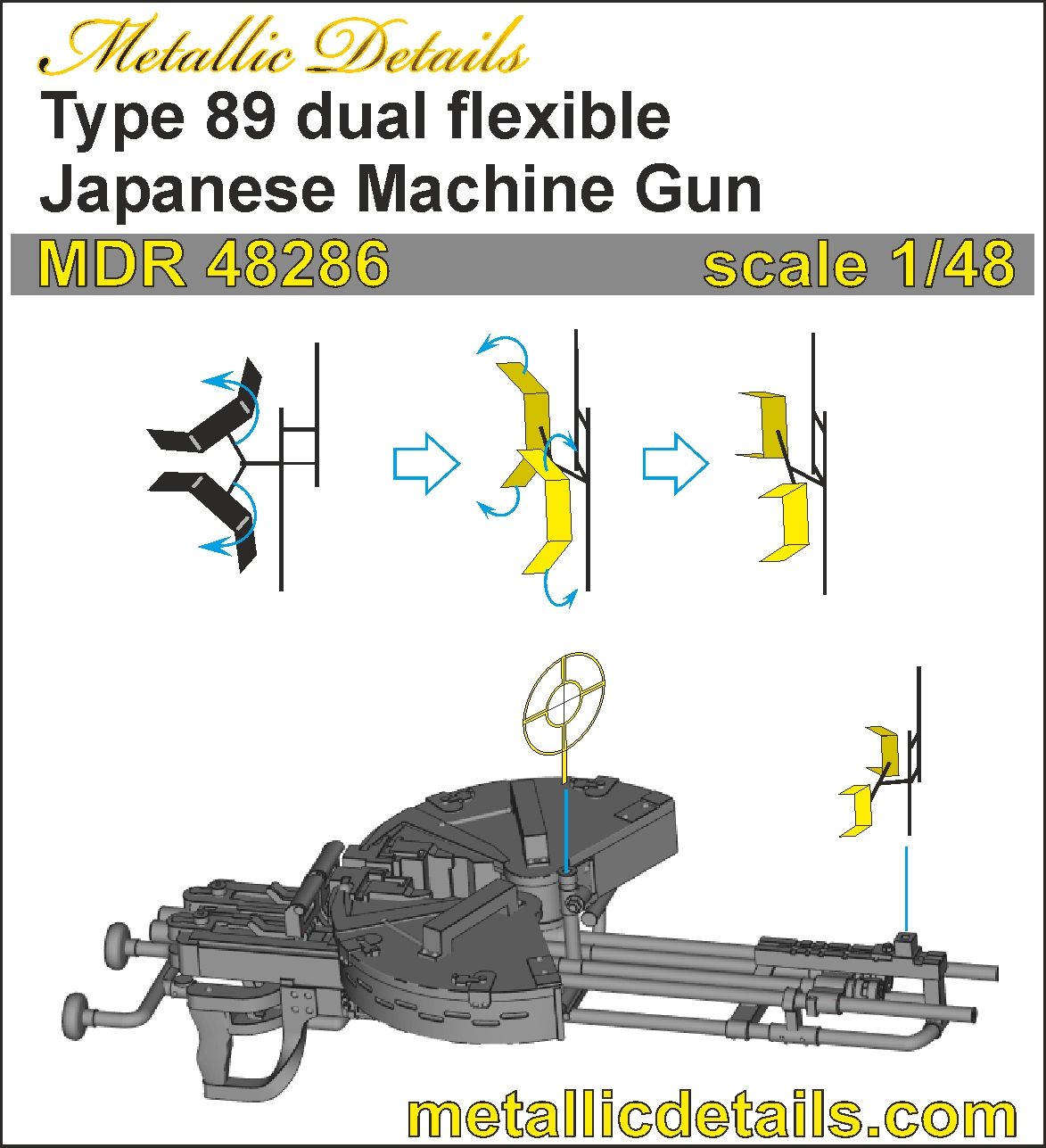 Type 89 dual flexible Japanese Machine Gun Scale 1:48 Metallic Details MDR48286