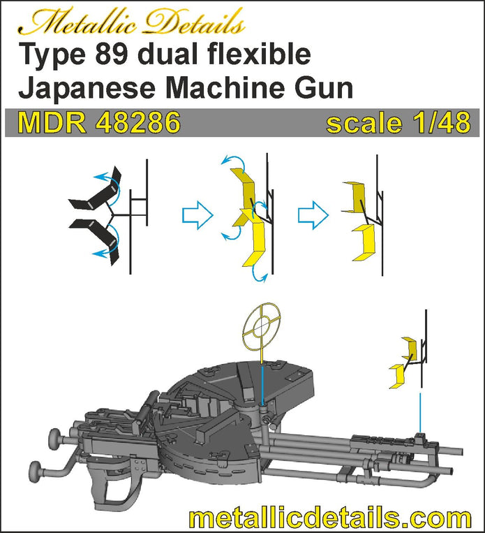 Type 89 dual flexible Japanese Machine Gun Scale 1:48 Metallic Details MDR48286
