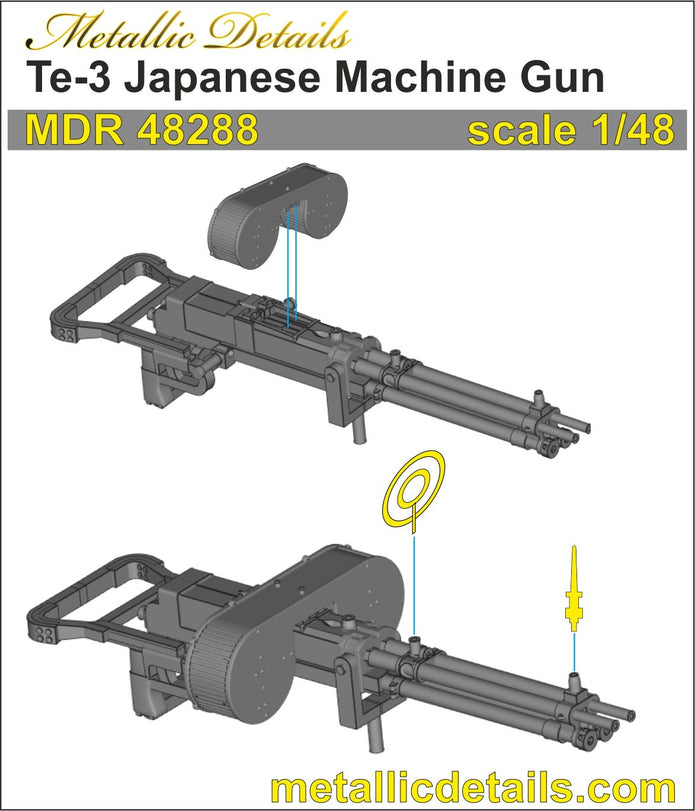 Te-3 Japanese Machine Gun Scale 1:48 Metallic Details MDR48288