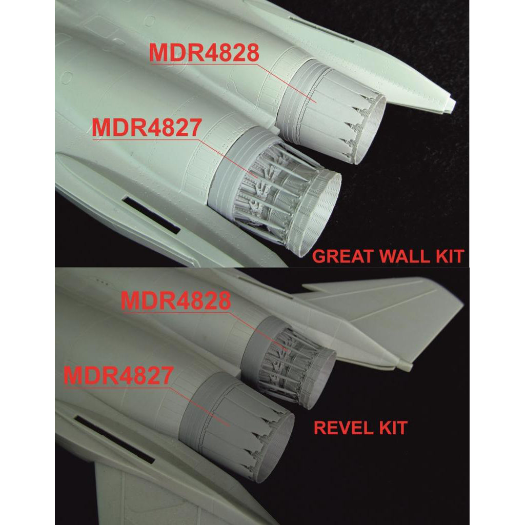 McDonnell-Douglas F-15 Strike Eagle, Jet Nozzles (with external flaps) (Resin, Photoetch) Scale 1:48 (Recommended for kit: Revell, Great Wall Hobby) Metallic Details MDR4828 - For Aircraft Model Kit