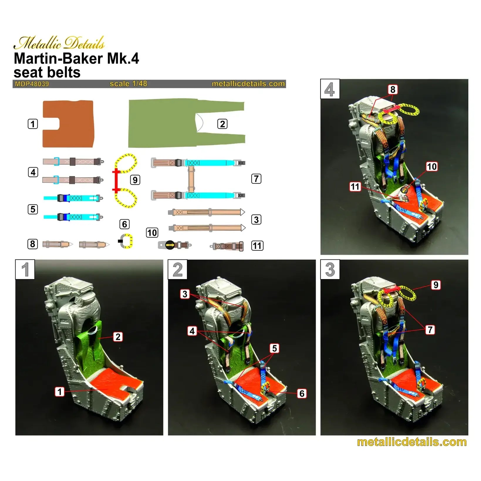 Martin-Baker Mk.4 Ejection seat Scale 1:48 Metallic Details MDR48293