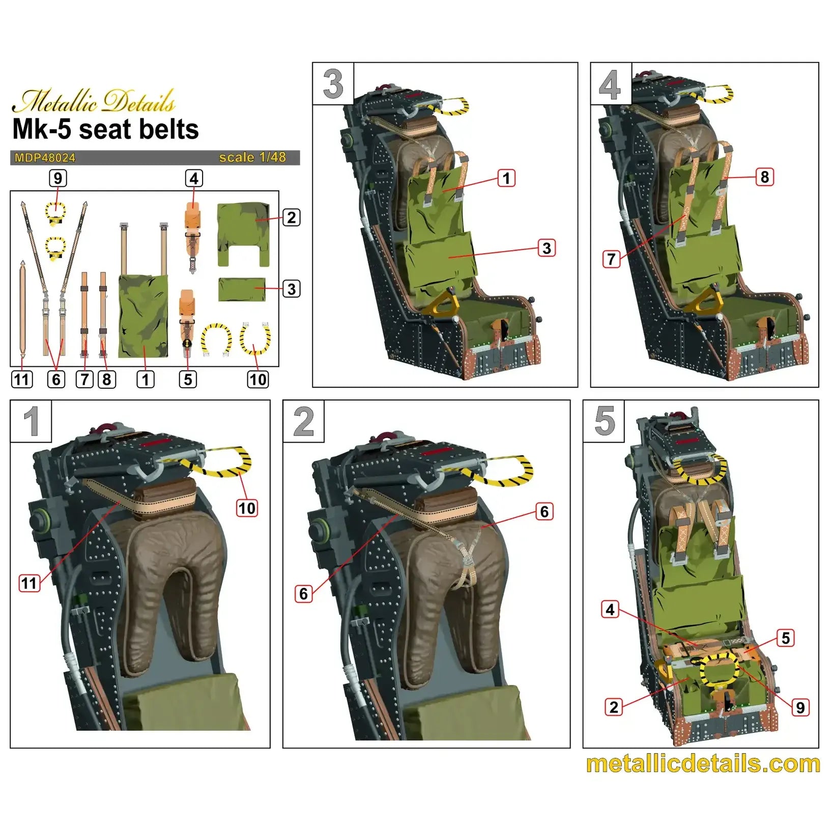 Martin-Baker Mk.5 Ejection seat Scale 1:48 Metallic Details MDR48294