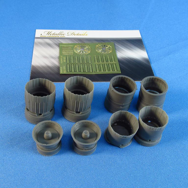 MiG-29, Jet Nozzles (opened) Detailing set (Resin, Photoetch) Scale 1:48 (Recommended for kit: Great Wall Hobby) Metallic Details MDR4837 - For Models Aircraft Kits