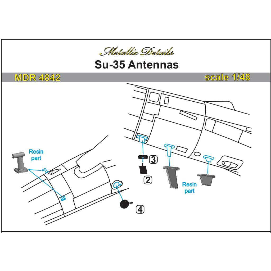 Sukhoi Su-35, Antennas Scale 1:48 Metallic Details MDR4842