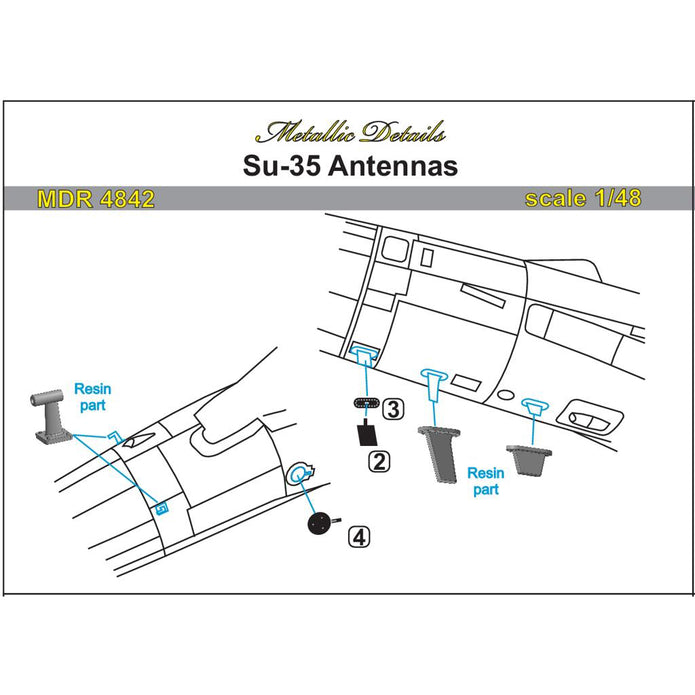 Sukhoi Su-35, Antennas Scale 1:48 Metallic Details MDR4842
