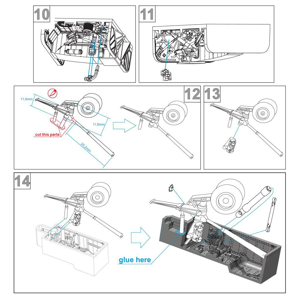 S-3A/B Viking, Wheel bays (for Italeri) Scale 1:48 Metallic Details MDR4843