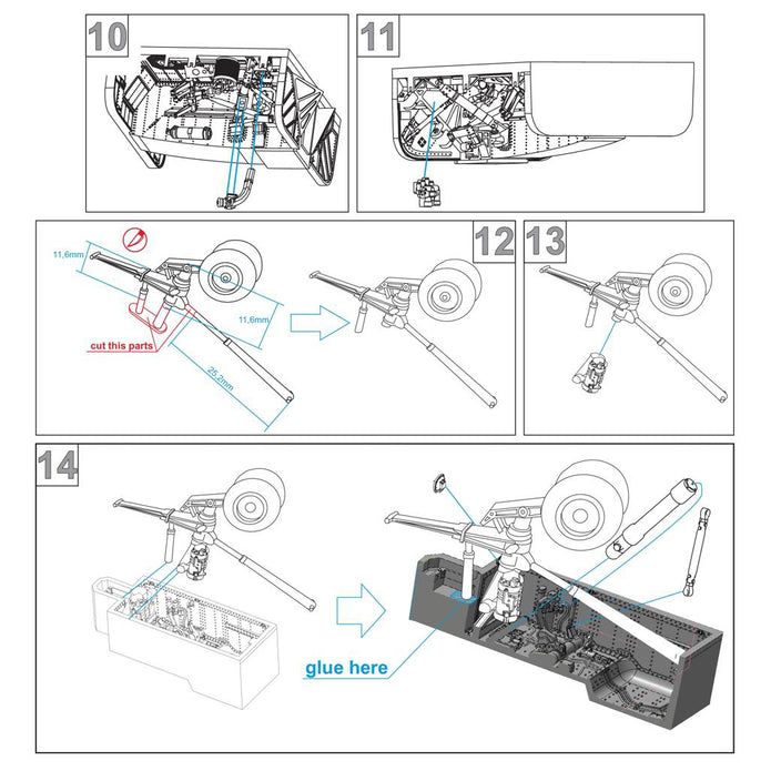 S-3A/B Viking, Wheel bays (for Italeri) Scale 1:48 Metallic Details MDR4843