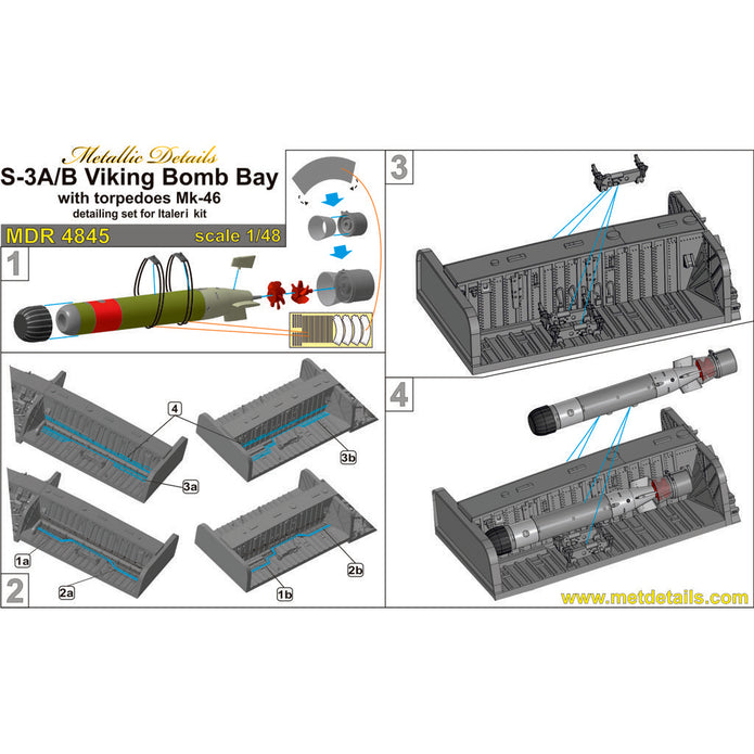 S-3A/B Viking, Bomb bay (for Italeri) Scale 1:48 Metallic Details MDR4845