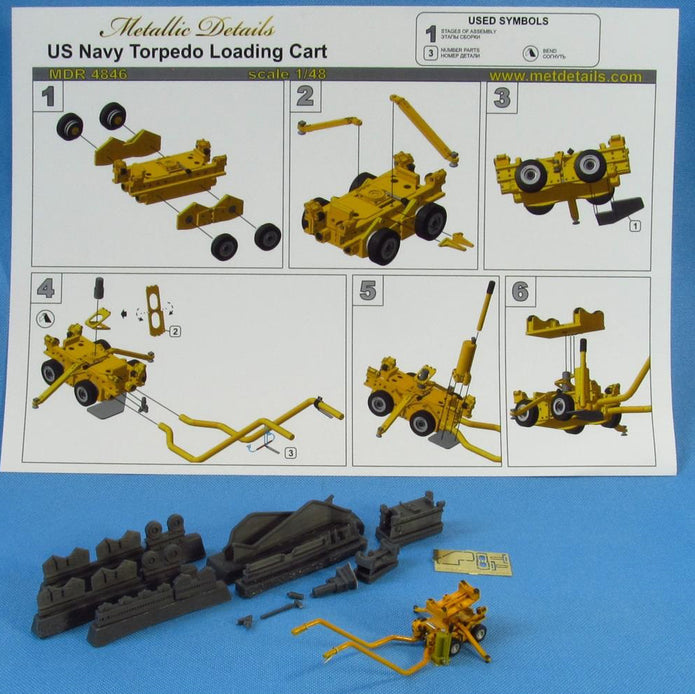 U,S, Navy torpedo loading cart Scale 1:48 Metallic Details MDR4846