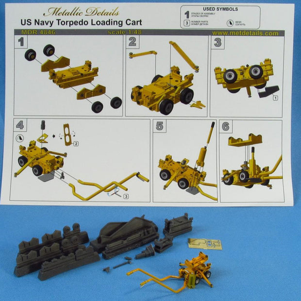 U,S, Navy torpedo loading cart Scale 1:48 Metallic Details MDR4846