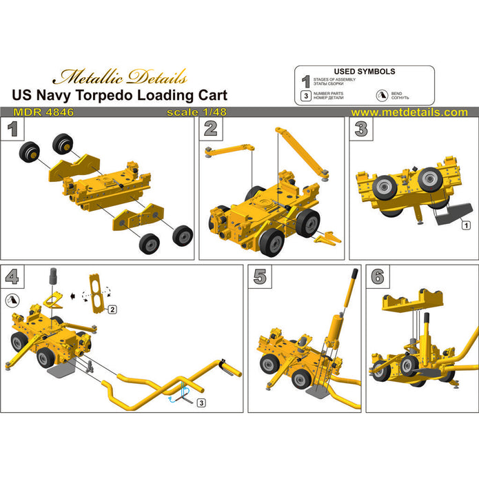 U,S, Navy torpedo loading cart Scale 1:48 Metallic Details MDR4846