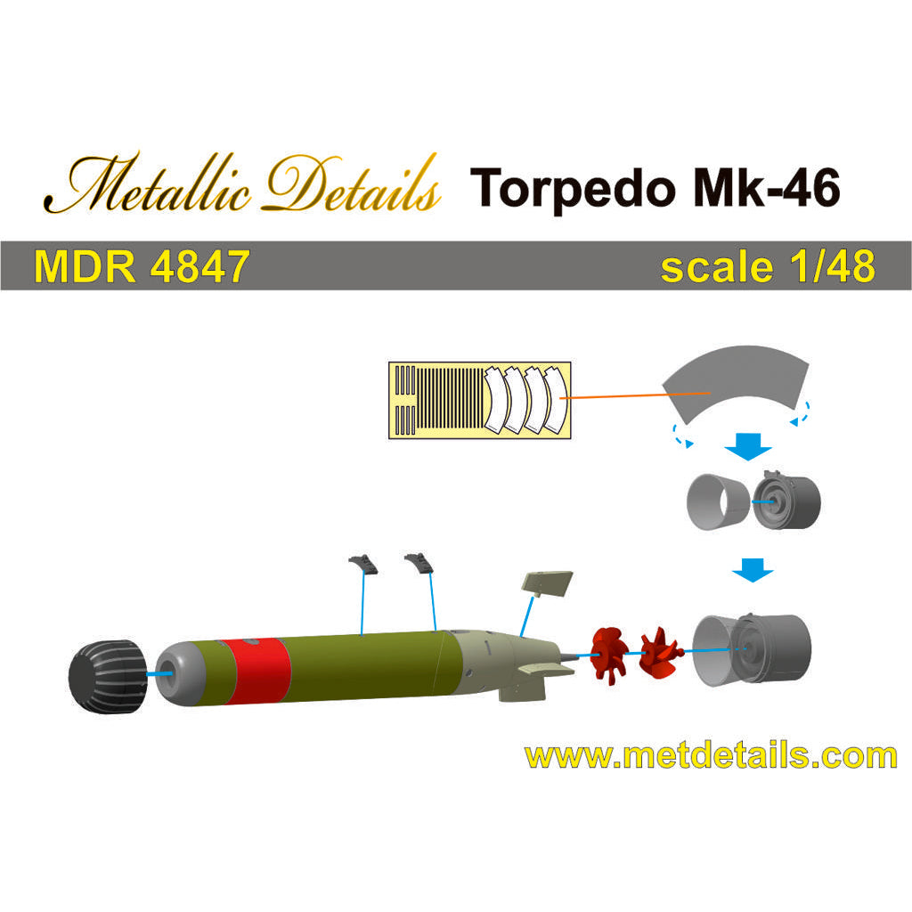 Torpedo Mk-46 Scale 1:48 Metallic Details MDR4847